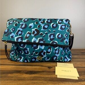 RADLEY LONDON Teal Leopard-Print Foldover Crossbody